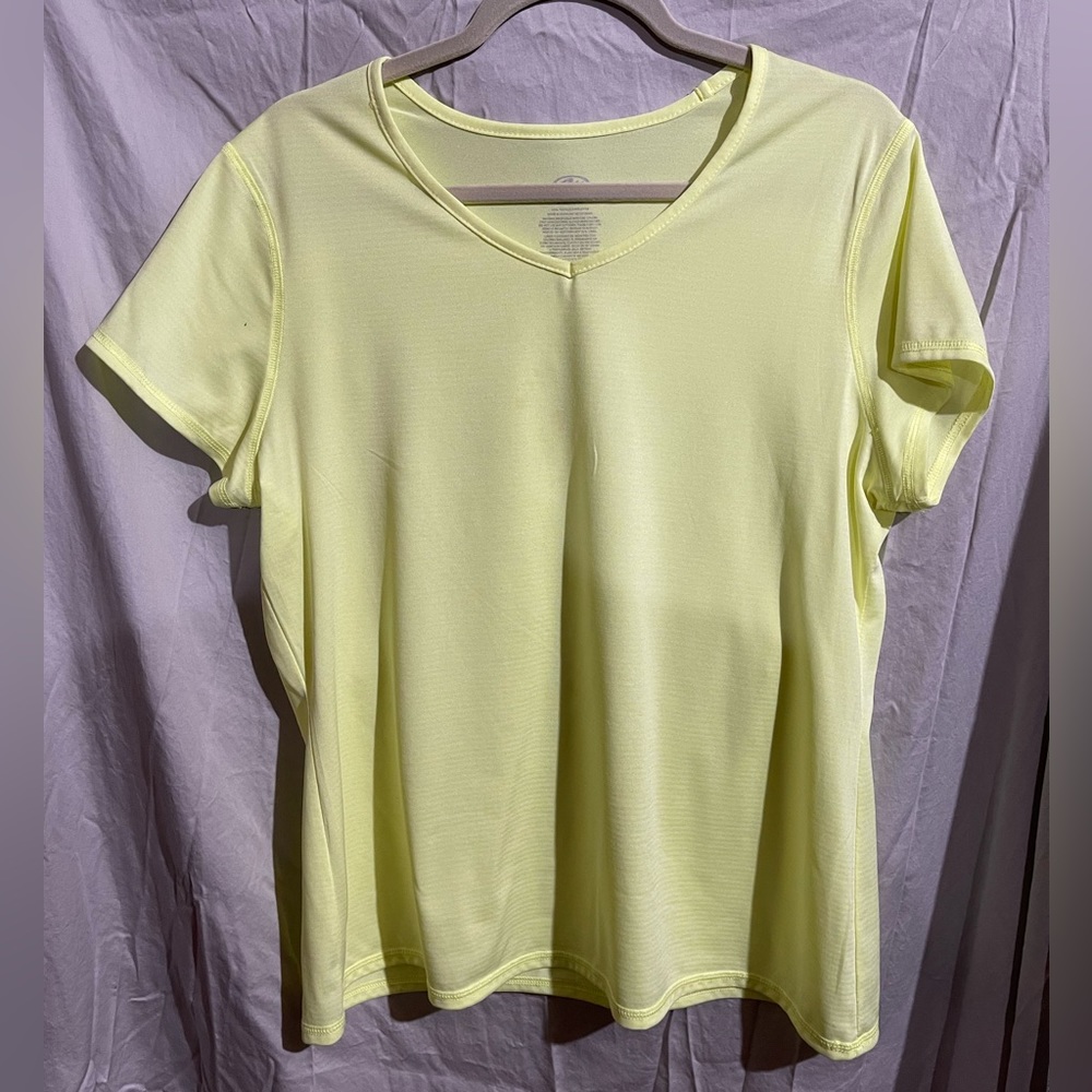 Athletic Works dry fit like yellow shirt sleeve women size xl